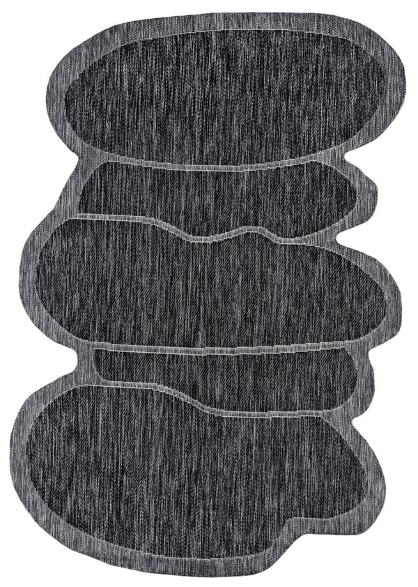 HomeRoots 9' X 12' Dark Gray Medallion Area Rug – Indoor/Outdoor Versatile Design for Modern Spaces & Durability 704778