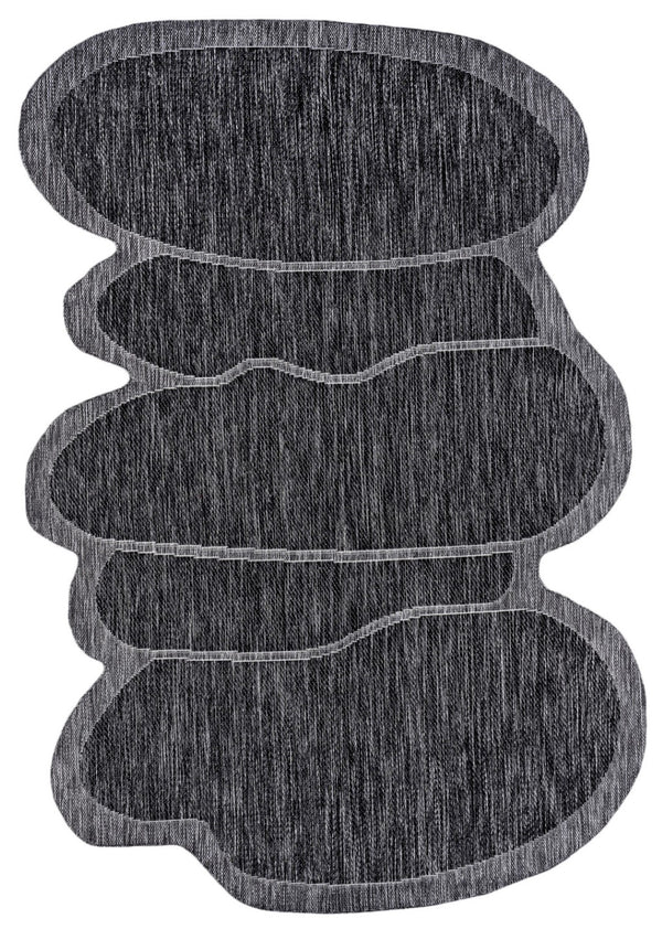 HomeRoots 9' X 12' Dark Gray Medallion Area Rug – Indoor/Outdoor Versatile Design for Modern Spaces & Durability 704778