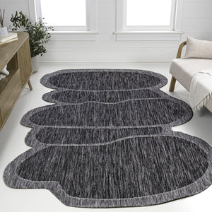 HomeRoots 9' X 12' Dark Gray Medallion Area Rug – Indoor/Outdoor Versatile Design for Modern Spaces & Durability 704778