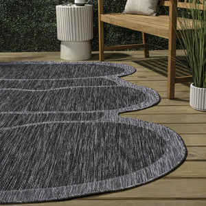 HomeRoots 9' X 12' Dark Gray Medallion Area Rug – Indoor/Outdoor Versatile Design for Modern Spaces & Durability 704778