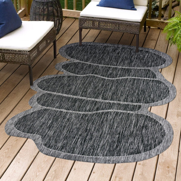 HomeRoots 9' X 12' Dark Gray Medallion Area Rug – Indoor/Outdoor Versatile Design for Modern Spaces & Durability 704778
