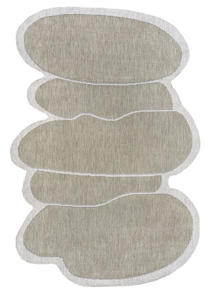 HomeRoots 5' X 8' Beige and Cream Medallion Area Rug – Elegant Design for Indoor and Outdoor Spaces, Durable & Versatile 704780