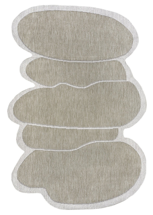 HomeRoots 5' X 8' Beige and Cream Medallion Area Rug – Elegant Design for Indoor and Outdoor Spaces, Durable & Versatile 704780
