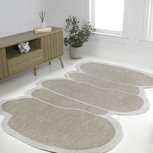 HomeRoots 6' Elegant Beige and Cream Medallion Area Rug for Indoor/Outdoor Use - Durable, Stylish, Versatile! 704781