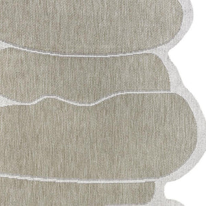 HomeRoots 9' X 12' Beige and Cream Medallion Area Rug – Elegant, Durable, Weather-Resistant for Indoors & Outdoors 704783
