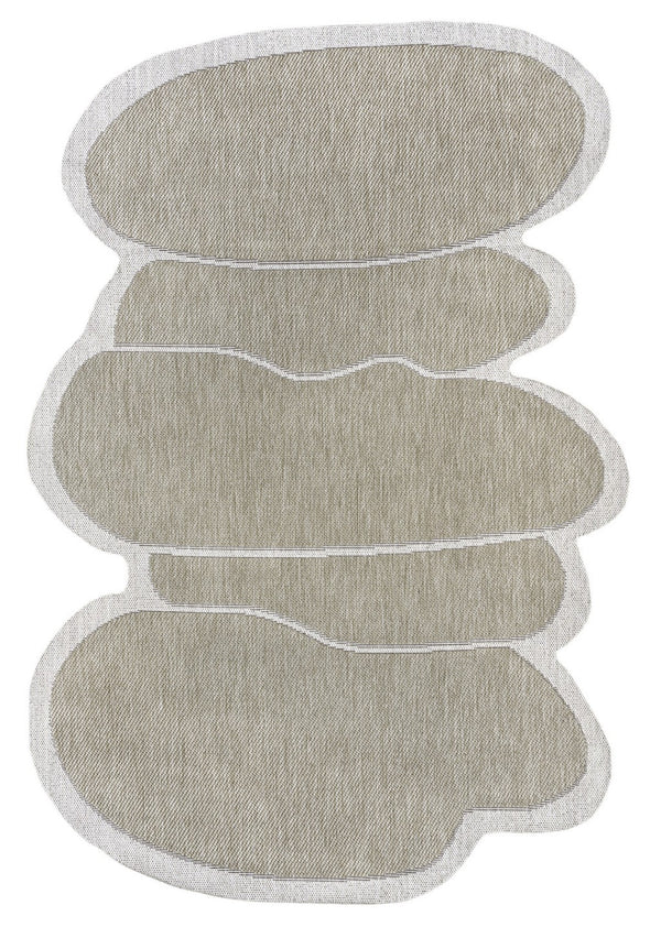 HomeRoots 9' X 12' Beige and Cream Medallion Area Rug – Elegant, Durable, Weather-Resistant for Indoors & Outdoors 704783