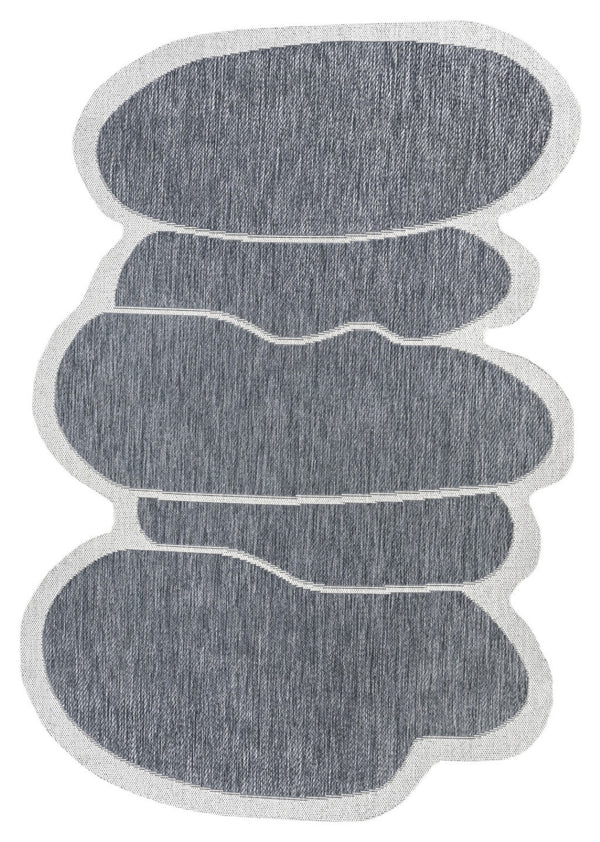 HomeRoots 6' X 9' Blue and Cream Medallion Area Rug - Durable Indoor/Outdoor Design for Any Space Decor 704786