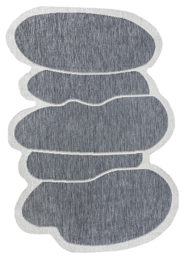HomeRoots 6' X 9' Blue and Cream Medallion Area Rug - Durable Indoor/Outdoor Design for Any Space Decor 704786