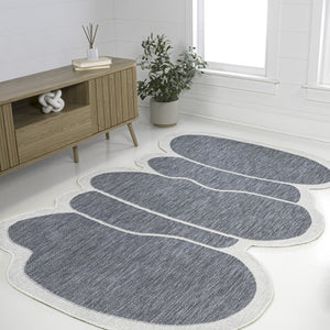 HomeRoots 6' X 9' Blue and Cream Medallion Area Rug - Durable Indoor/Outdoor Design for Any Space Decor 704786