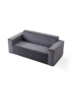 English Elm Sofa-in-a-Box, Memory Foam 3-Seater with Plush Corduroy Upholstery, 25.6" Deep Seat, No Assembly, Gray W1960P336129
