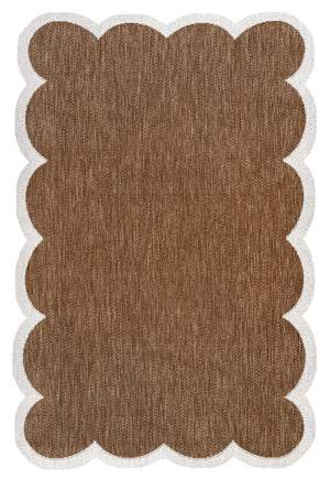 HomeRoots 5' Terra Cotta and Cream Indoor Outdoor Area Rug – Durable, Stylish, Versatile for Any Space! 704805