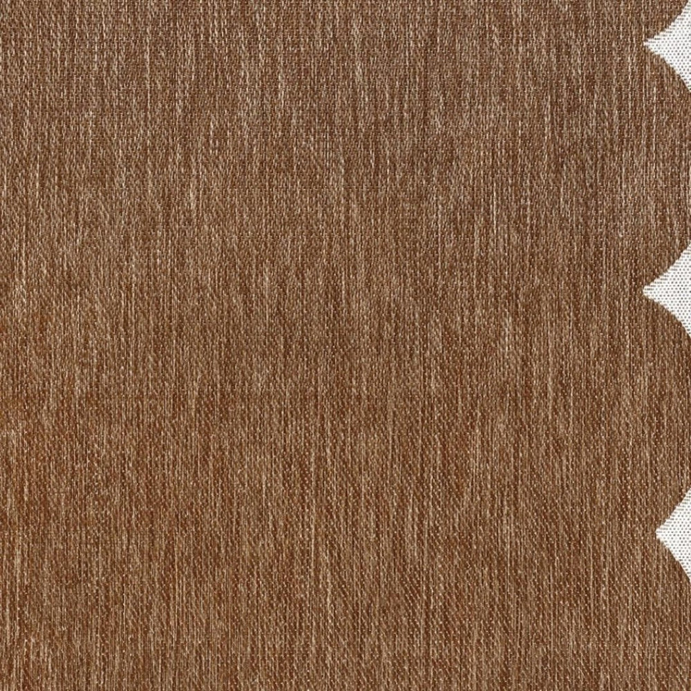HomeRoots 6' X 9' Terra Cotta & Cream Modern Area Rug - Durable, Stylish, Indoor/Outdoor Versatile Décor Piece 704806