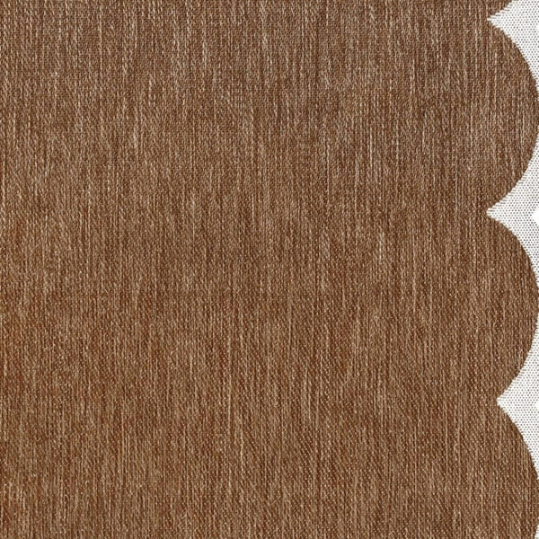 HomeRoots 9' Terra Cotta and Cream Indoor-Outdoor Area Rug – Stylish, Durable, Easy-Clean for Any Space 704808