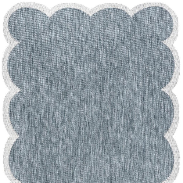 HomeRoots 9' Turquoise and Cream Area Rug – Stylish Indoor/Outdoor Accent for High-Traffic Spaces and Decor 704813