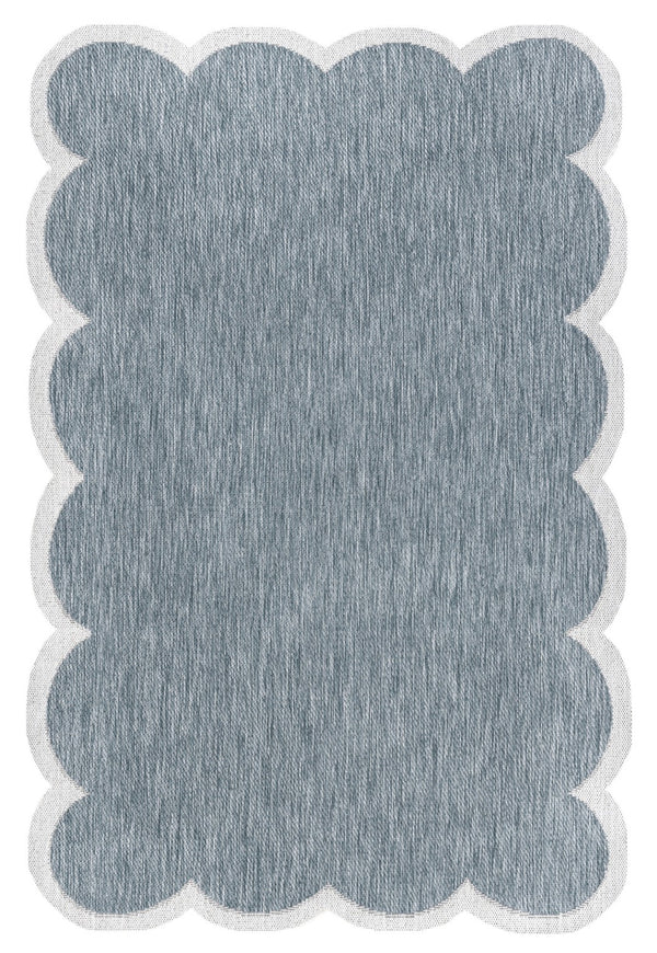 HomeRoots 9' Turquoise and Cream Area Rug – Stylish Indoor/Outdoor Accent for High-Traffic Spaces and Decor 704813