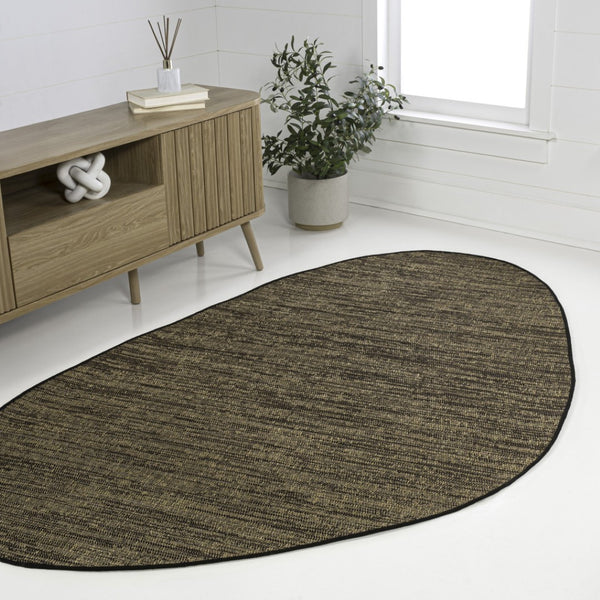 HomeRoots 8' Brown and Black Medallion Area Rug - Durable & Stylish for Indoor/Outdoor Spaces, Easy Care! 704817