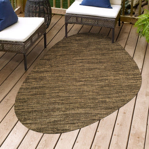 HomeRoots 8' Brown and Black Medallion Area Rug - Durable & Stylish for Indoor/Outdoor Spaces, Easy Care! 704817