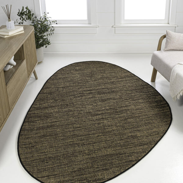 HomeRoots 9' X 12' Brown and Black Medallion Area Rug - Stylish, Durable, Indoor/Outdoor Design for Any Space 704818