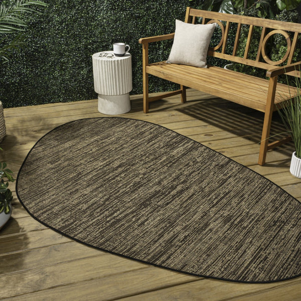 HomeRoots 9' X 12' Brown and Black Medallion Area Rug - Stylish, Durable, Indoor/Outdoor Design for Any Space 704818