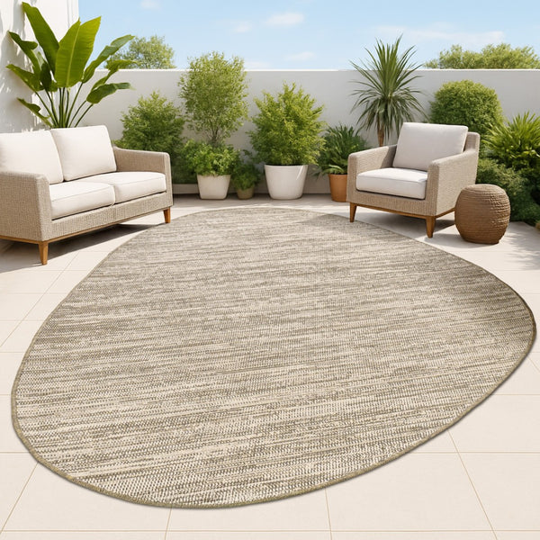 HomeRoots 9' Beige & Brown Medallion Area Rug - Stylish Indoor/Outdoor Accent for Patios, Kitchens & More! 704823