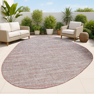 HomeRoots 8' X 10' Beige and Red Medallion Area Rug - Timeless Charm & Durable for Indoor/Outdoor Spaces! 704827