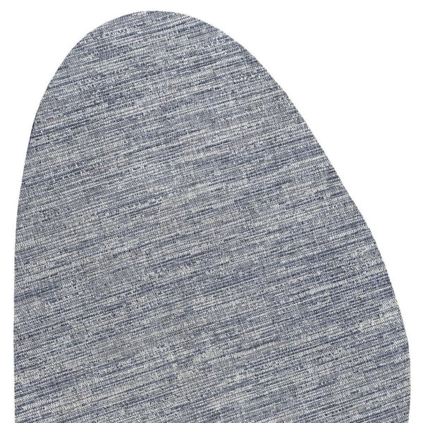 HomeRoots 5' Gray and Navy Blue Medallion Indoor Outdoor Area Rug - Durable, Stylish, Easy-Clean Design for All Spaces 704830