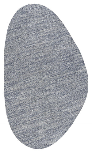 HomeRoots 5' Gray and Navy Blue Medallion Indoor Outdoor Area Rug - Durable, Stylish, Easy-Clean Design for All Spaces 704830