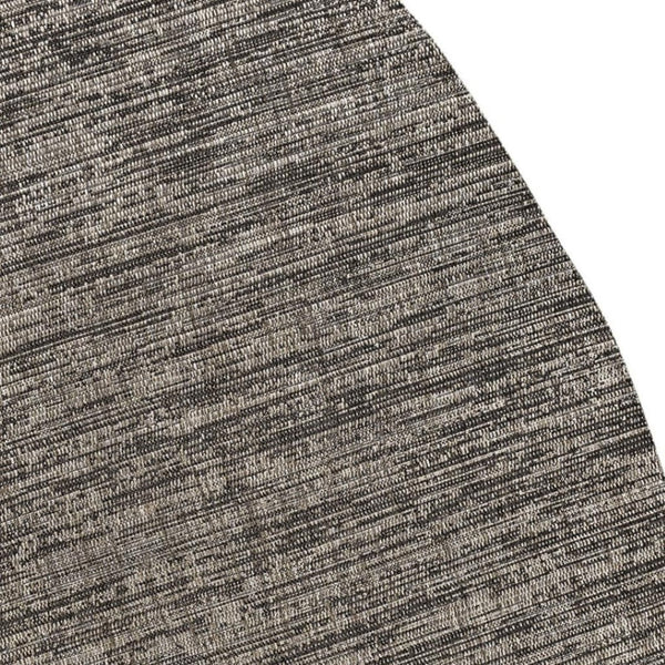 HomeRoots 5' Stylish Natural and Black Medallion Indoor/Outdoor Area Rug - Durable, Versatile, Easy Care! 704835