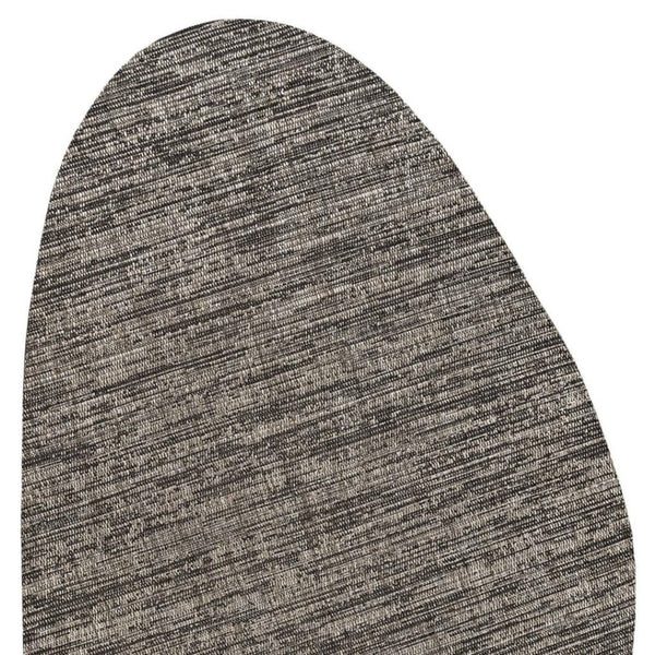 HomeRoots 5' Stylish Natural and Black Medallion Indoor/Outdoor Area Rug - Durable, Versatile, Easy Care! 704835