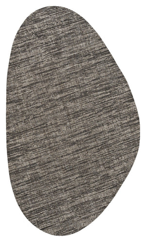 HomeRoots 5' Stylish Natural and Black Medallion Indoor/Outdoor Area Rug - Durable, Versatile, Easy Care! 704835