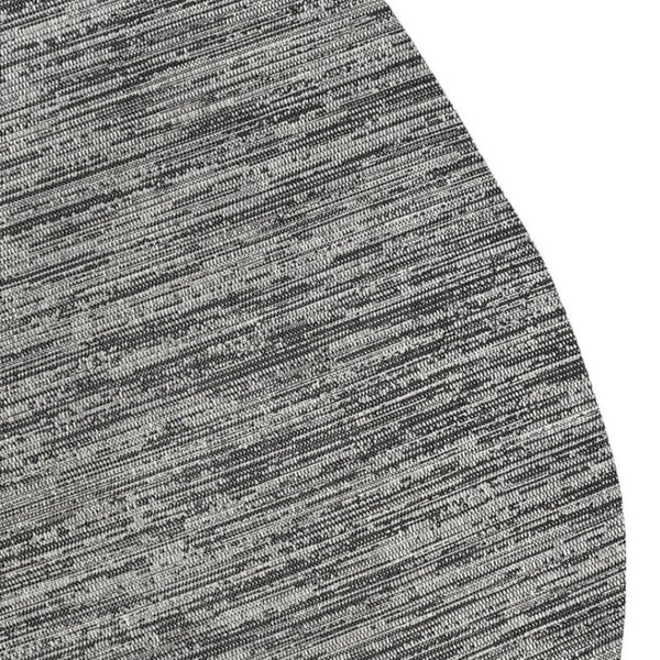 HomeRoots 5' Gray and Black Medallion Indoor-Outdoor Area Rug - Stylish, Durable, and Low-Maintenance Design 704840