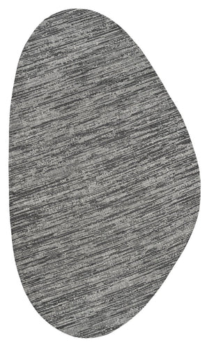 HomeRoots 5' Gray and Black Medallion Indoor-Outdoor Area Rug - Stylish, Durable, and Low-Maintenance Design 704840