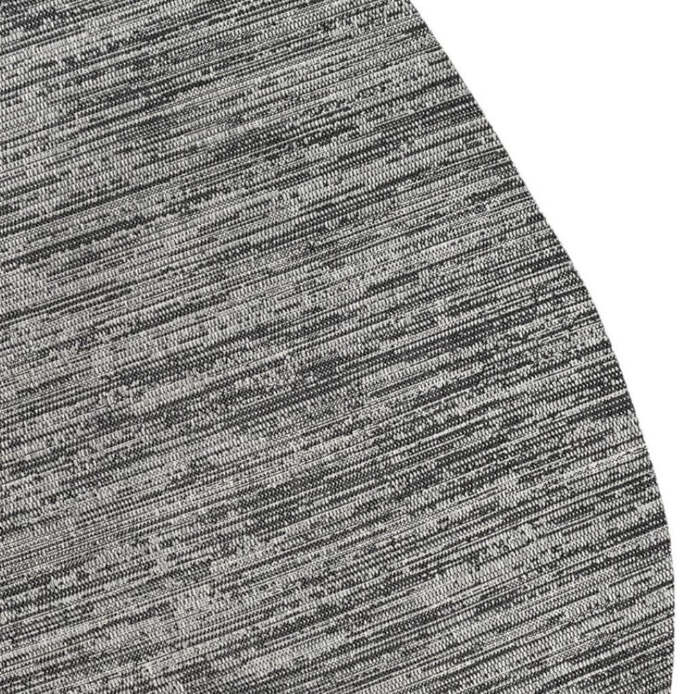 HomeRoots 6' Gray and Black Medallion Area Rug – Stylish, Weather-Resistant Design for Indoor and Outdoor Use! 704841