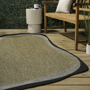 HomeRoots 6' X 9' Brown and Black Abstract Area Rug - Modern, Durable, Versatile for Indoor & Outdoor Spaces 704846