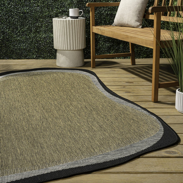 HomeRoots 6' X 9' Brown and Black Abstract Area Rug - Modern, Durable, Versatile for Indoor & Outdoor Spaces 704846