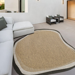 HomeRoots 6' X 9' Brown and Black Abstract Area Rug - Modern, Durable, Versatile for Indoor & Outdoor Spaces 704846