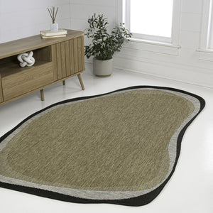 HomeRoots 8' X 10' Brown and Black Abstract Area Rug - Modern Indoor/Outdoor Design, Durable & Easy Care! 704847