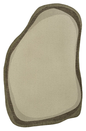 HomeRoots 5' X 8' Beige and Brown Abstract Area Rug - Modern Indoor/Outdoor Design, Durable & Easy to Maintain 704850