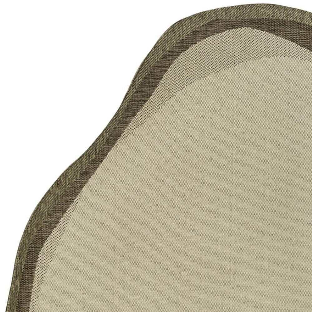 HomeRoots 8' X 10' Beige and Brown Abstract Area Rug - Stylish Indoor/Outdoor Design with Easy Maintenance! 704852