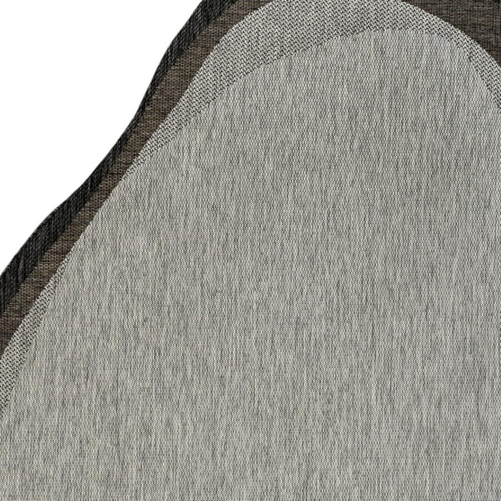 HomeRoots 5' Modern Gray and Black Abstract Area Rug - Durable Indoor/Outdoor Design for High-Traffic Spaces 704855