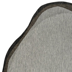 HomeRoots 6' Gray and Black Abstract Area Rug - Versatile Indoor/Outdoor Accent for Modern Spaces & Easy Care 704856