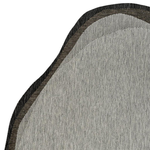 HomeRoots 6' Gray and Black Abstract Area Rug - Versatile Indoor/Outdoor Accent for Modern Spaces & Easy Care 704856