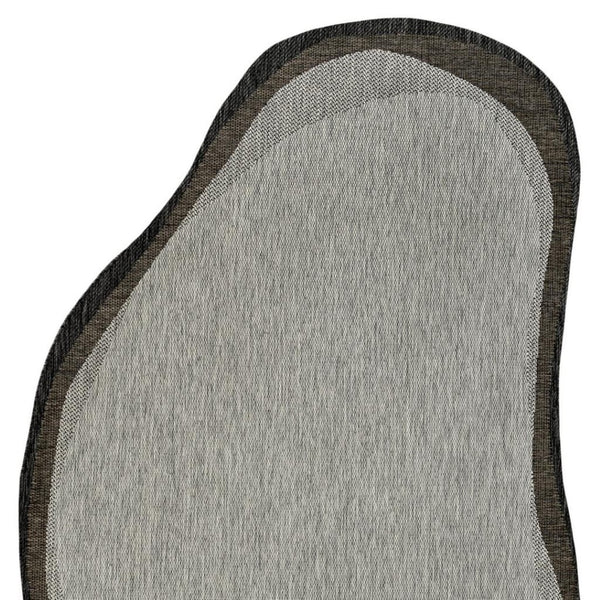 HomeRoots 9' Gray and Black Abstract Area Rug - Durable Indoor/Outdoor Design for Modern Spaces and Easy Care 704858