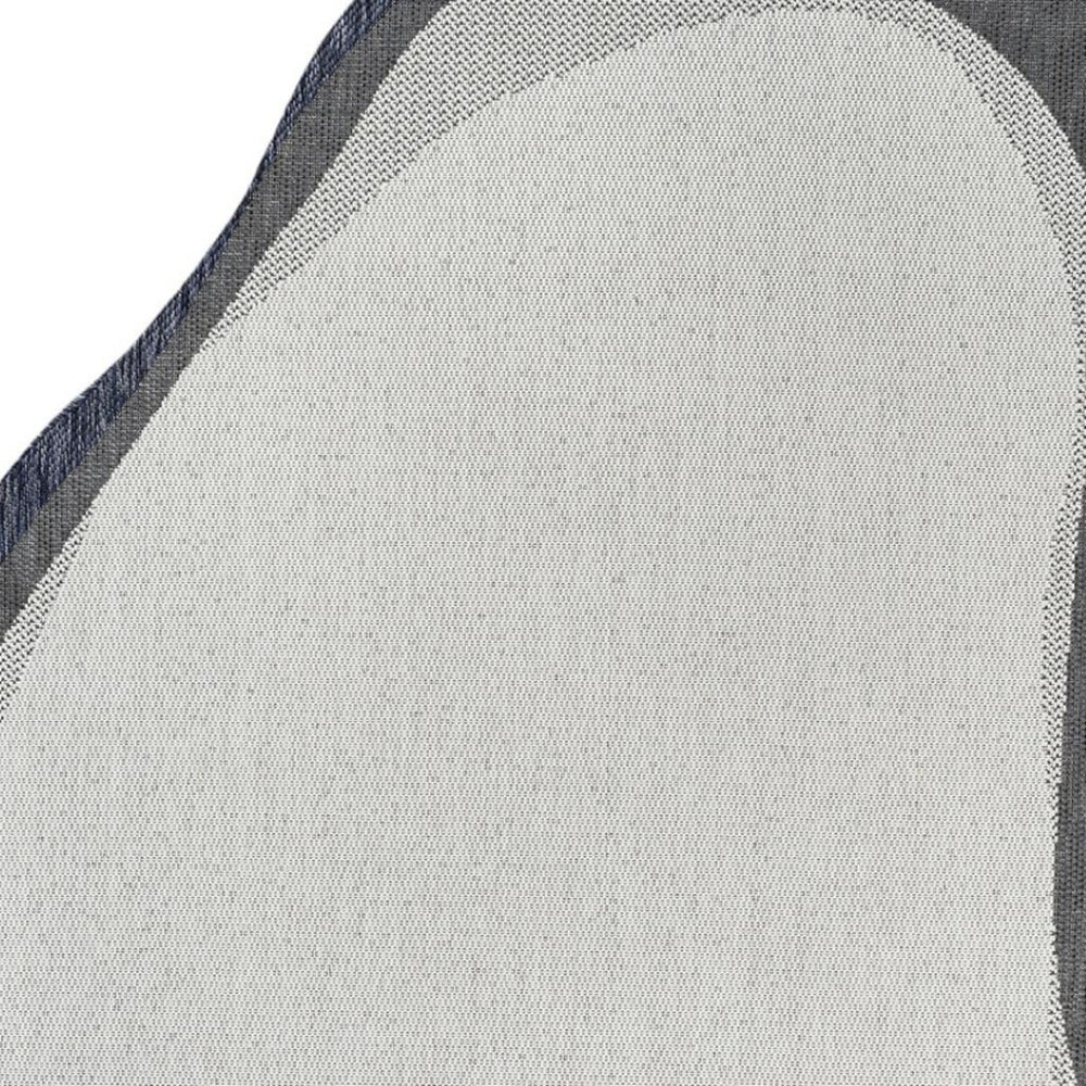 HomeRoots 6' X 9' Cream and Navy Blue Abstract Area Rug - Stylish, Durable, Perfect for Indoor & Outdoor Spaces 704861
