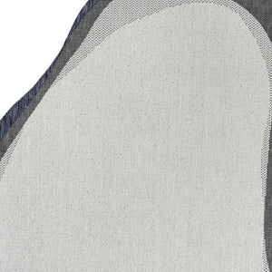 HomeRoots 6' X 9' Cream and Navy Blue Abstract Area Rug - Stylish, Durable, Perfect for Indoor & Outdoor Spaces 704861