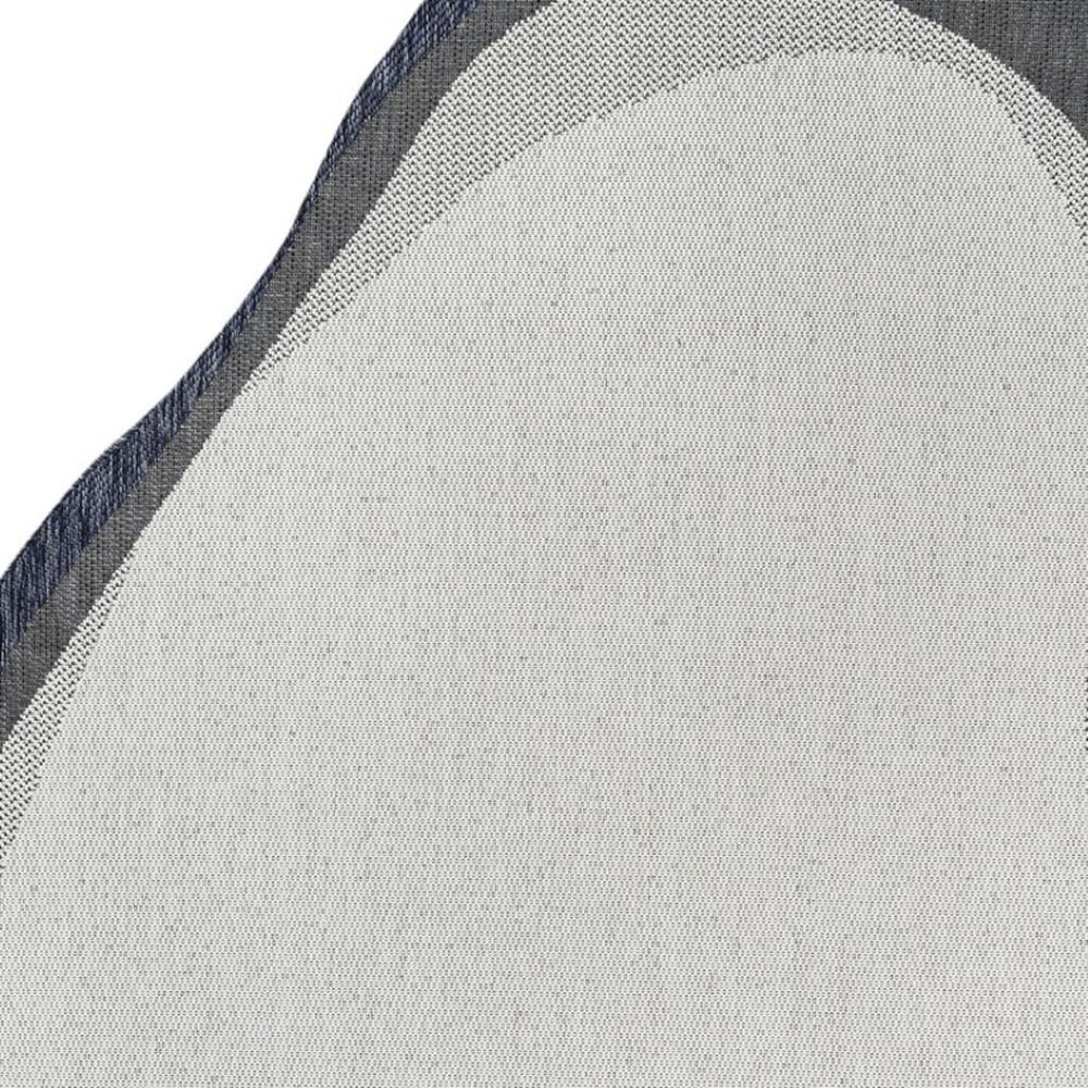 HomeRoots 8' X 10' Stylish Cream and Navy Blue Abstract Area Rug - Durable, Easy-Care Design for Indoor/Outdoor Use 704862