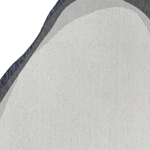 HomeRoots 8' X 10' Stylish Cream and Navy Blue Abstract Area Rug - Durable, Easy-Care Design for Indoor/Outdoor Use 704862