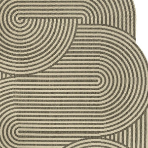 HomeRoots 4' X 6' Modern Beige and Brown Abstract Area Rug - Durable Indoor/Outdoor Design for Any Space 704864