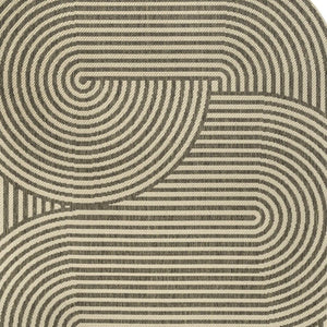 HomeRoots 5' X 8' Beige and Brown Abstract Area Rug - Durable Indoor/Outdoor Design for Modern Spaces 704865