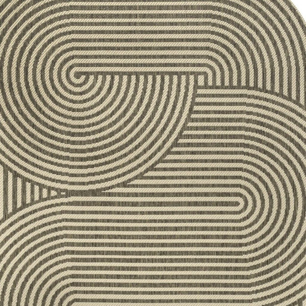 HomeRoots 5' X 8' Beige and Brown Abstract Area Rug - Durable Indoor/Outdoor Design for Modern Spaces 704865